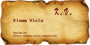 Klemm Viola névjegykártya